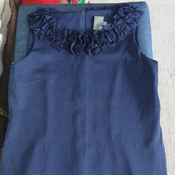 Taylor Midnight Blue Ruffle Mini Dress - Picture 16 of 16